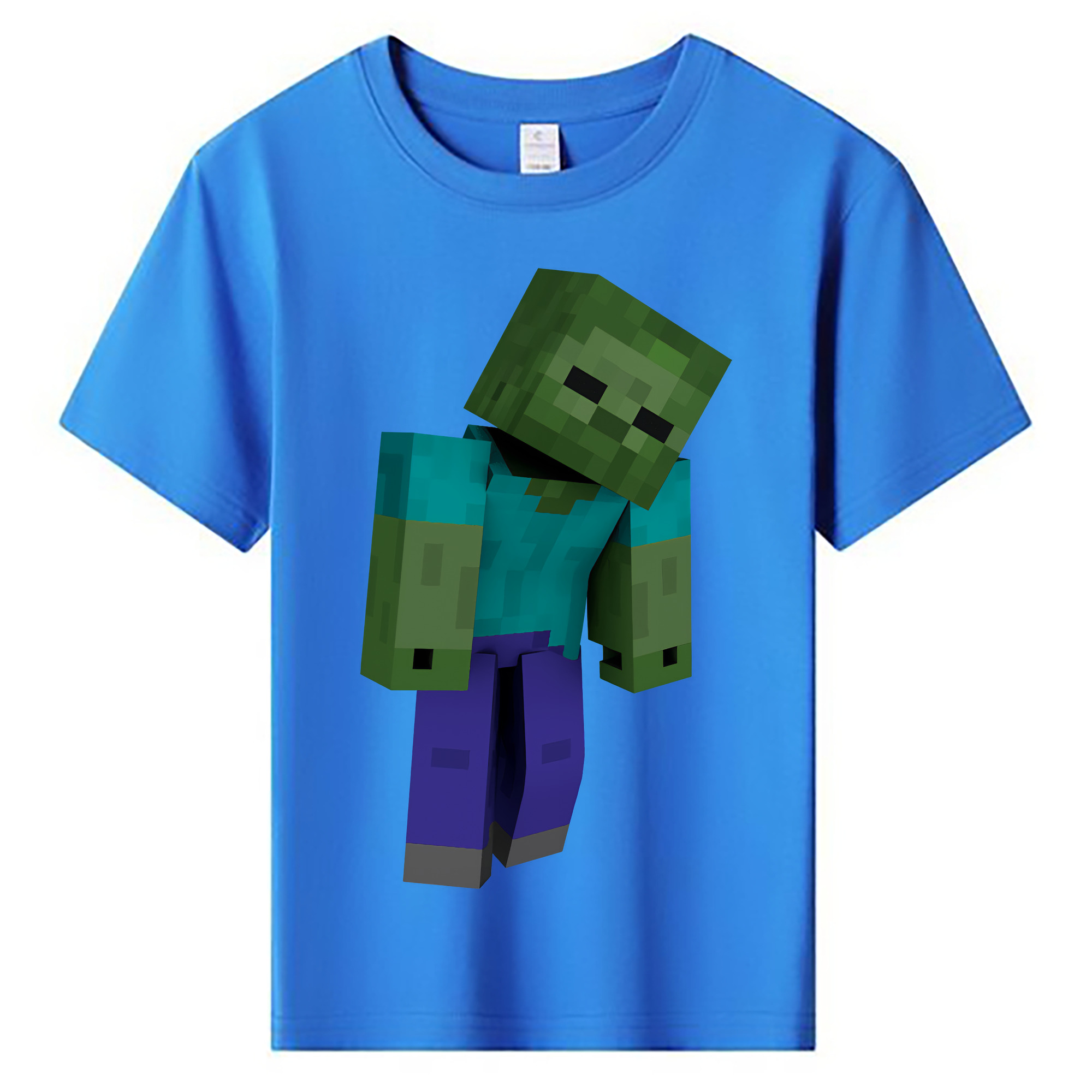 （画像用） マインクラフト ブロックの世界 Minecraft MC Block world 綿100％キッズTシャツ（フロントプリント）